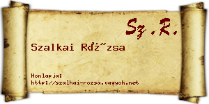 Szalkai Rózsa névjegykártya